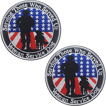 2 Pack K9 Tactical Veterans Service Dog Patches - SWAT & Military