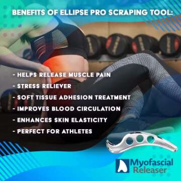 Myofascial Releaser Ellipse Pro Muscle Scraper Tool - Patented Massage Grade Body Gua Sha Stainless Steel - Fascia Massage Guasha Tool - Metal Scraping Tool Physical Therapy IASTM Massage Tool