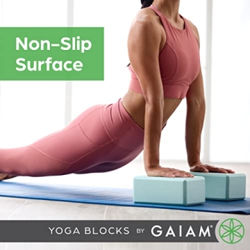 Gaiam Yoga Block Supportive Non-Slip EVA Foam for Fitness