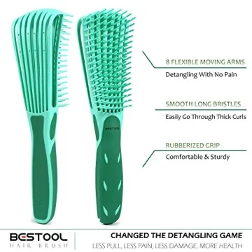 BESTOOL Detangling Brush for Curly Hair, Pain-Free Use