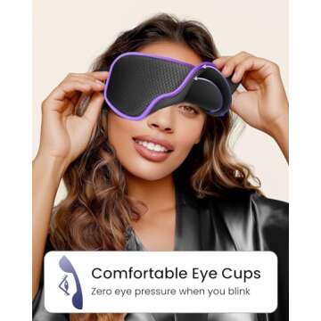 WAOAW Sleep Mask for Men Women: Blackout Eye Masks for Sleep - 3D Breathable Soft Comfortable Eye Ma...