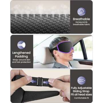 WAOAW Sleep Mask for Men Women: Blackout Eye Masks for Sleep - 3D Breathable Soft Comfortable Eye Mask for Travel - Valentines Day Gifts for Women Men