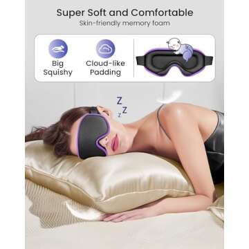 WAOAW Sleep Mask for Men Women: Blackout Eye Masks for Sleep - 3D Breathable Soft Comfortable Eye Mask for Travel - Valentines Day Gifts for Women Men