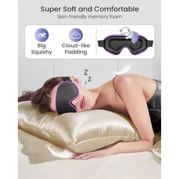 WAOAW Sleep Mask for Men Women: Blackout Eye Masks for Sleep - 3D Breathable Soft Comfortable Eye Mask for Travel - Valentines Day Gifts for Women Men