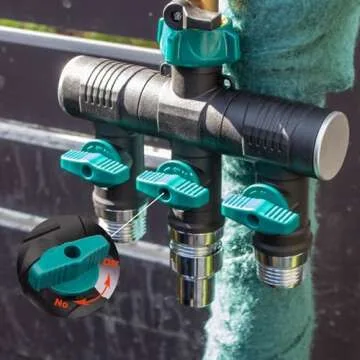 Hose Splitter, 3 Way Heavy Duty, Hose Connector Rotated 360 Seperately,Garden Hose Splitter,Faucet Splitter,Outdoor Faucet Splitter,With Shut off Valve,High Quilty Metal+Chrome Adapter,Water Hose.