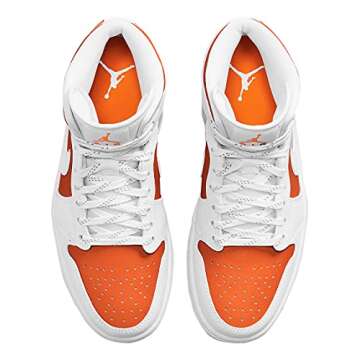 Nike WMNS Air Jordan 1 Mid Men's Basketball Shoes, White Brilliant Citrus, 8.5 US