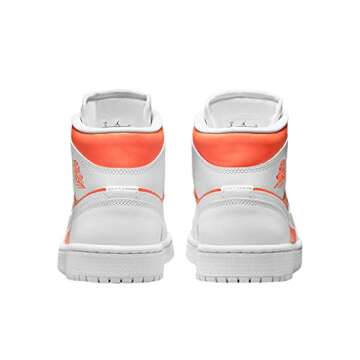 Nike WMNS Air Jordan 1 Mid Men's Basketball Shoes, White Brilliant Citrus, 8.5 US