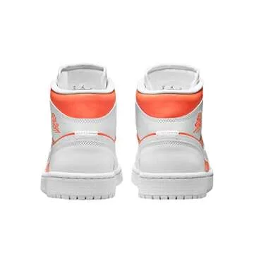 Nike WMNS Air Jordan 1 Mid Men's Basketball Shoes, White Brilliant Citrus, 8.5 US