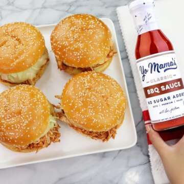 Yo Mama's Foods Keto Barbecue BBQ Sauce – (Pack of 2) - Vegan, No Sugar Added, Low Carb, Low Sodium, Gluten Free, Paleo, and Made with Whole Non-GMO Tomatoes!