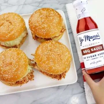 Yo Mama's Foods Keto Barbecue BBQ Sauce – (Pack of 2) - Vegan, No Sugar Added, Low Carb, Low Sodium, Gluten Free, Paleo, and Made with Whole Non-GMO Tomatoes!