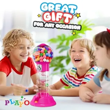 PlayO Spiral Gumball Machine for Kids - Colorful Candy Dispenser