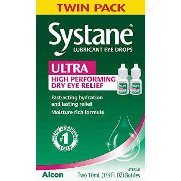 Systane Ultra Lubricant Eye Drops, Artificial Tears for Dry Eye, Twin Pack, 10-mL Each