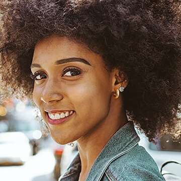 Small Gold Hoop Earrings Chunky Lightweight Fashion Jewelry Gift