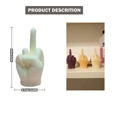 TOPYS 3D Hand Shaped Silicone Mold, 3.7in Gesture Candle Mold,Middle Finger Shaped Resin Casting Mou...