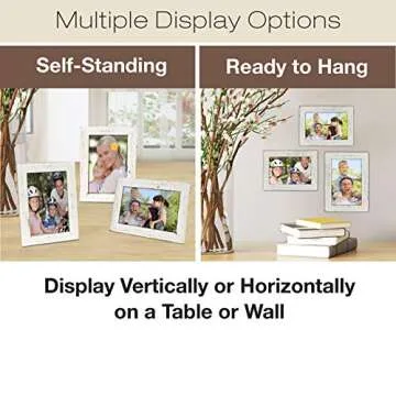 Rustic Torched Wood Picture Frames: Includes three 4"x6" Photo Frames: Ready to Hang or use Tabletop. Shabby Chic, Driftwood, Barnwood, Farmhouse, Reclaimed Wood Picture Frame (White)