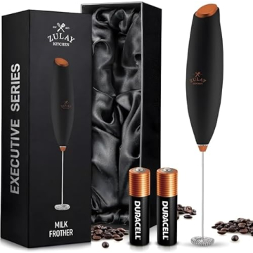 Zulay Kitchen Milk Frother Wand - Handheld Frother for Coffee & Protein Shakes
