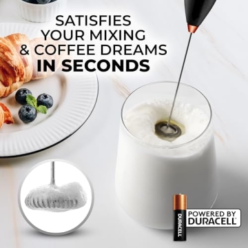 Zulay Kitchen Milk Frother Wand - Easy-Clean & Versatile