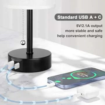 White Table Bedside Lamp for Bedroom Nightstand - Small Lamp with USB A + C Charging Port, 3 Color Temperatures Pull Chain Night Stand Light with Bulb, Side Table Desk Reading Lamp for Living Room