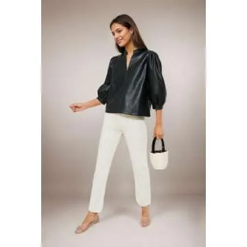 LifeShe Women's Faux Leather Blouse for Every Occasion