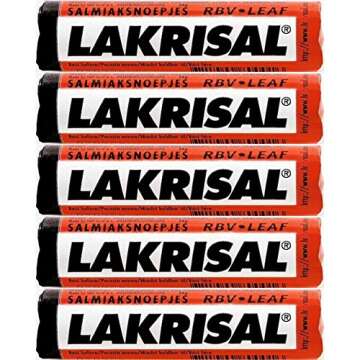 Lakrisal Licorice Candy Rolls - (5-Pack) - Salmiak Salty Liquorice Pastilles Roll