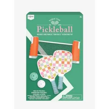 NPW Tabletop Pickleball Game Set | Indoor Desktop Pickleball Includes Net, Pickleball Balls, and Two...