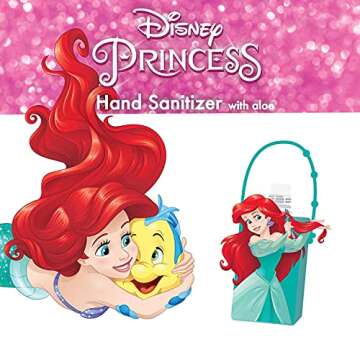 Evergreen Research Disney Store Princess Hand Sanitizer Holder Set - Pack of 1, Travel Size, Refilla...