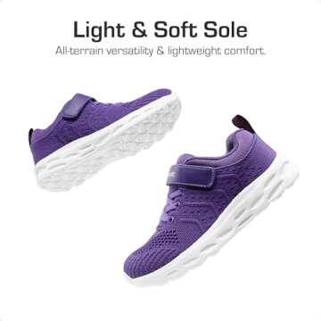 DREAM PAIRS Boys Girls Shoes Kids Tennis EZ-Ons GoGetters Running Athletic School Sneakers for Little/Big Kid,Size 1 Little Kid,Purple,KD18001K