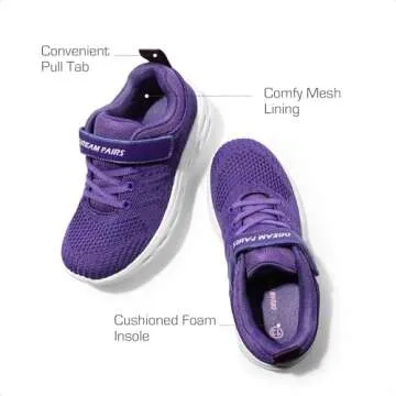 DREAM PAIRS Boys Girls Shoes Kids Tennis EZ-Ons GoGetters Running Athletic School Sneakers for Little/Big Kid,Size 1 Little Kid,Purple,KD18001K