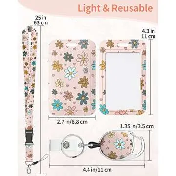 Uniclife Floral Badge Holder with Retractable Reel for Women