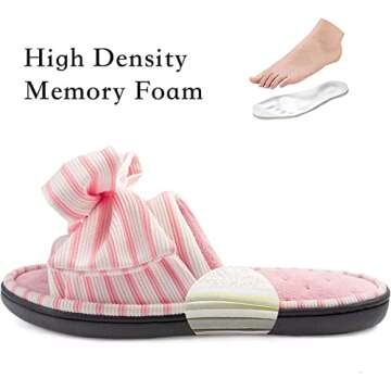 ULTRAIDEAS Women's Eurytides Slide Slippers Memory Foam House Shoes, Pink, 5-6