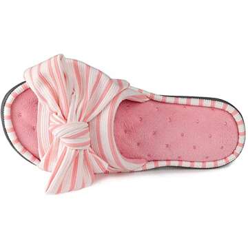 ULTRAIDEAS Women's Eurytides Slide Slippers Memory Foam House Shoes, Pink, 5-6
