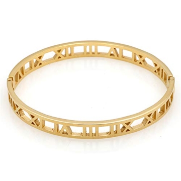 AIKESIWAI Roman Numeral Series Hollow Carved Bracelet - Stylish Women's Accessory