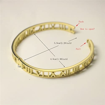 AIKESIWAI Elegant Roman Numeral Bracelet for Women