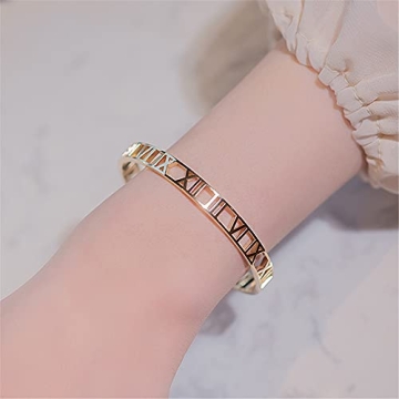 AIKESIWAI Elegant Roman Numeral Bracelet for Women