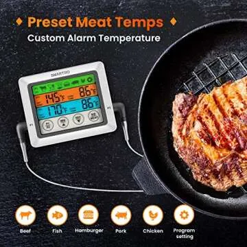 SMARTRO ST54 Dual Probe Digital Meat Thermometer for Cooking Food Kitchen Oven BBQ Grill with Timer Mode and Commercial-Grade Probes