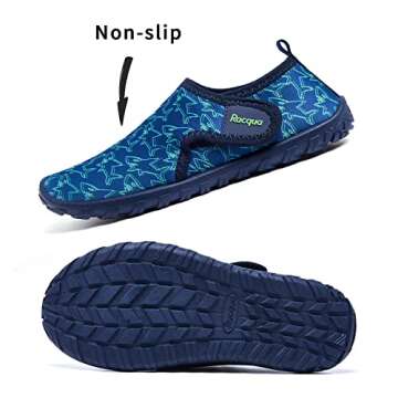 Racqua Toddler Girls Boys Quick Dry Slip-On Water Shoes Swim Beach Non-Slip Sport Shoes Outdoor Water Park Aqua Shoes Cute Toddler Blue Shark 8.5