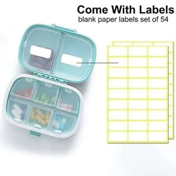 MEACOLIA 8 Compartment Travel Pill Organizer for Daily Use