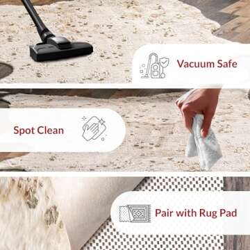 nuLOOM Iraida Animal Print Shaped 5x7 Area Rug for Living Room Bedroom Dining Room Kitchen, Gold/Off...