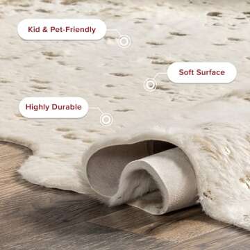 nuLOOM Iraida Animal Print Shaped 5x7 Area Rug for Living Room Bedroom Dining Room Kitchen, Gold/Off White