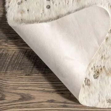 nuLOOM Iraida Animal Print Shaped 5x7 Area Rug for Living Room Bedroom Dining Room Kitchen, Gold/Off White