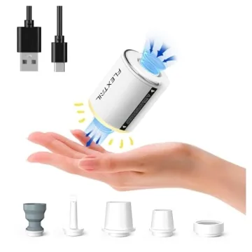 FLEXTAILGEAR Portable Air Pump with Camping Lantern Tiny Pump 2X 4kPa Air Pump for Inflatables Recha...
