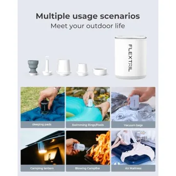 FLEXTAILGEAR Portable Air Pump with Lantern for Camping