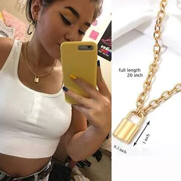 Chic CLASSYZINT Gold Lock Necklaces for Women