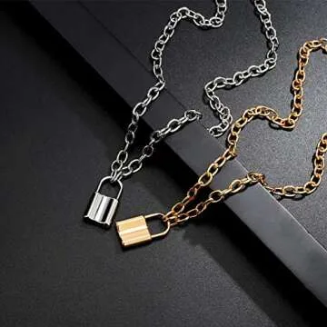 Chic CLASSYZINT Gold Lock Necklaces for Women