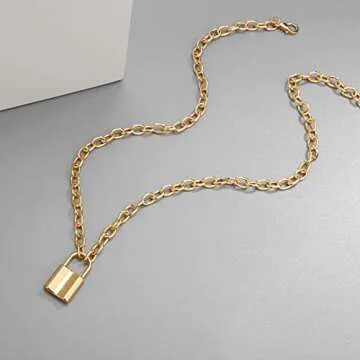 Chic CLASSYZINT Gold Lock Necklaces for Women