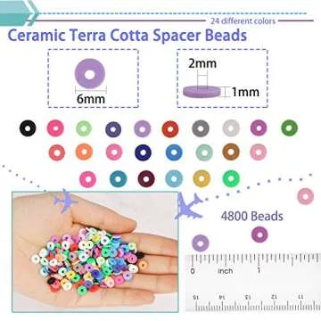 GREENTIME 4500 pcs Neon Clay Beads Jewelry Making Kit