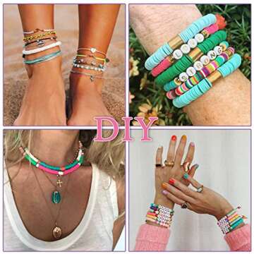 GREENTIME Clay Beads, 4500 pcs Flat Round Spacer Clay Beads Heishi Beads for Bracelets Making Kit Earring DIY Crafts for Holiday Presents (24Color 6 mm)