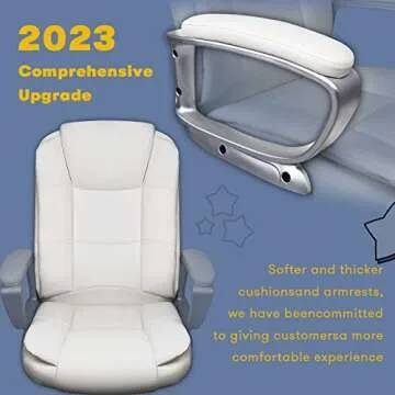 OFIKA Home Office Chair, 400LBS Big and Tall Chair Heavy Duty Design, Ergonomic High Back Cushion Lumbar Back Support, Computer Desk Chair, Adjustable Executive Leather Chair with Armrest