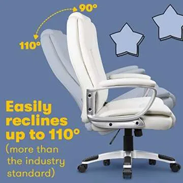 OFIKA Home Office Chair, 400LBS Big and Tall Chair Heavy Duty Design, Ergonomic High Back Cushion Lumbar Back Support, Computer Desk Chair, Adjustable Executive Leather Chair with Armrest