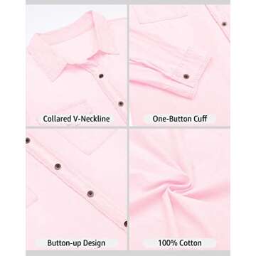 Luvamia Denim Shirt Women - Candy Pink Button Down Tops